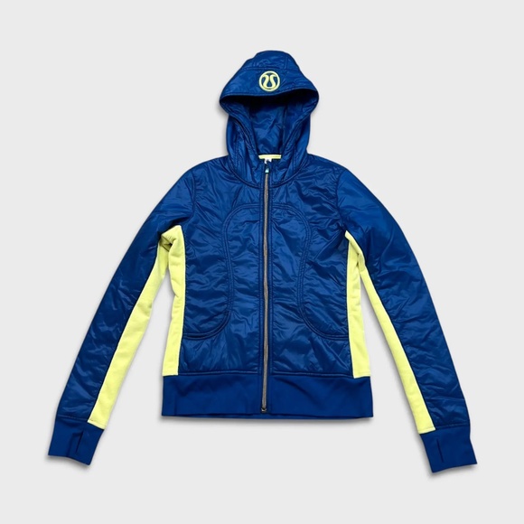 Lululemon Blue / Neon Uba Hoodie Softshell Jacket - 12 - Picture 11 of 12